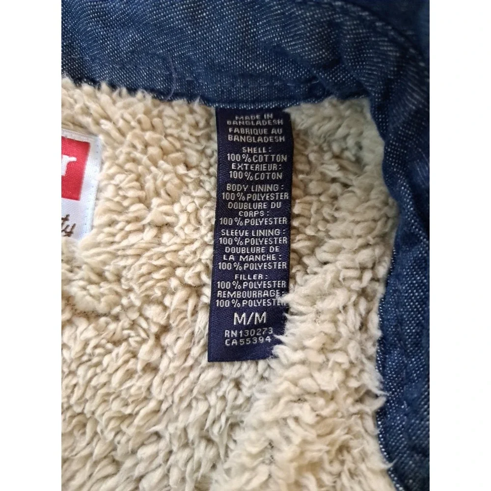 Wrangler Denim Chambray Shacket M Blue Sherpa Lined Button Front‎ Pockets NWT